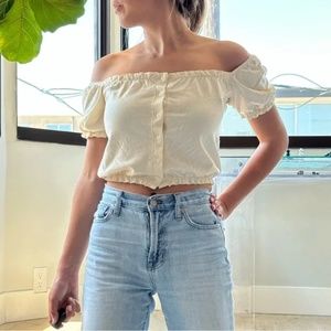 BRAND NEW - Brandy Melville Off the Shoulder Button Top - Free People REVOLVE